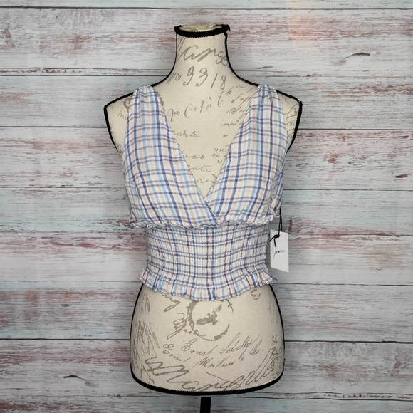 NWT Japna Halter top Blue Orange White Striped small - Picture 8 of 8